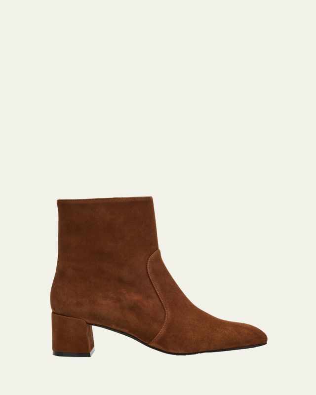 Maeve Suede Zip Booties
